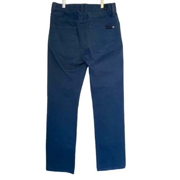 7 for all mankind Solid Blue Cotton Jean Style Pants Mens Size 28 Made in USA - Picture 8 of 8